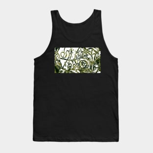 Green Abstraction Scenery Pattern And Image. Tank Top